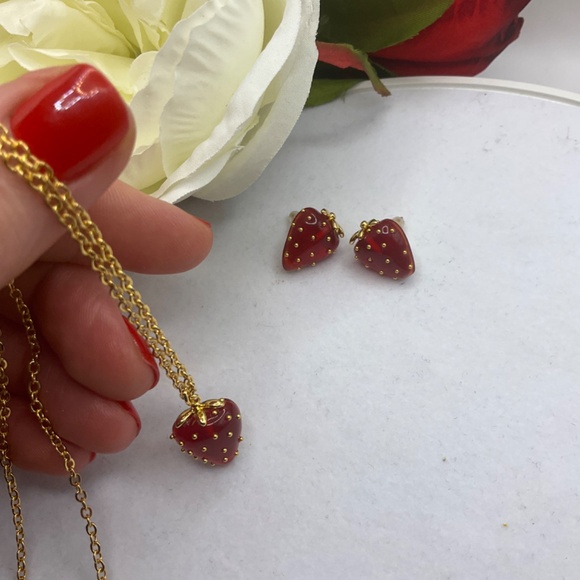 kate spade strawberry studs and necklace set - Picture 2 of 5